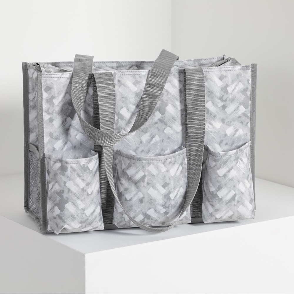 Thirty-One Zip-Top Organizing Utility Tote Mystic Grey